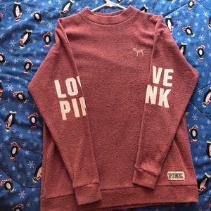 PINK Crew Neck Oversized Sweatshirt